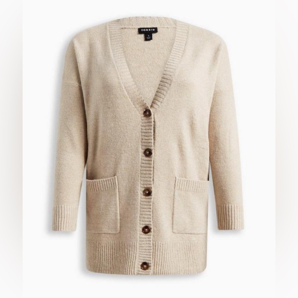 Vegan Cashmere Boyfriend Cardigan V-Neck Sweater